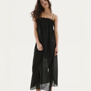 H&M Black Maxi Skirt/ Levincino dress with black lace, size M